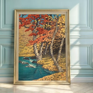 Oirase no Aki (Otoño en Oirase) de Hasui Kawase / Póster de otoño japonés / Arte natural japonés