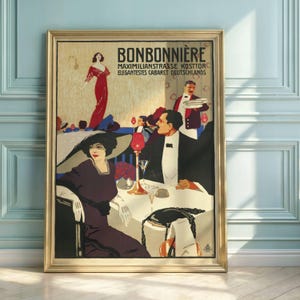 Art Nouveau Cabaret Poster: Vintage German Glamour Print