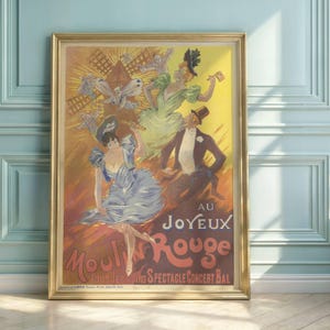 Moulin Rouge Poster: Art Nouveau, Belle Époque Paris Cabaret