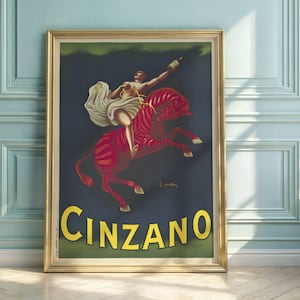 Cinzano Vermouth Torino Vintage Poster 1950s by Leonetto Cappiello | Retro Italian Wine & Spirits Art
