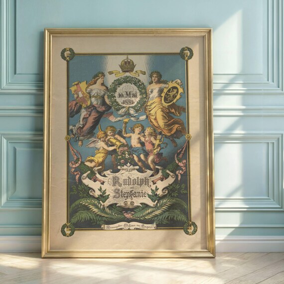 Royal Wedding Art Print Crown Prince Rudolf Princess Stephanie
