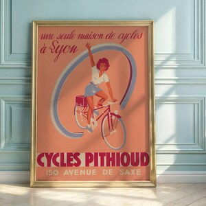 Art Deco Bicycle Poster: Cycles Pithoud Vintage Print