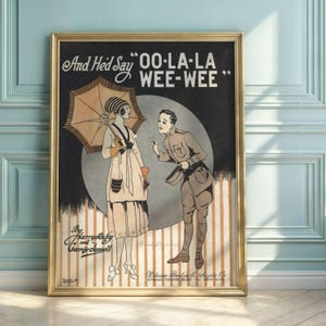 Vintage Sheet Music Poster: 1920s French Art Deco Illustration