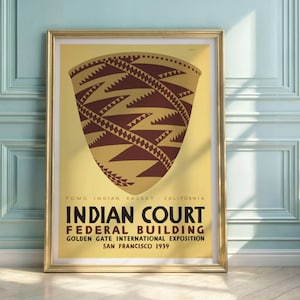 1939 Golden Gate Expo Poster: Pomo Basket Art, San Francisco History