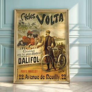 Art Nouveau Bicycle Poster: Cycles Volta French Advertisement
