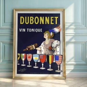 Vintage Dubonnet Art Deco Poster: French Aperitif Wine Ad