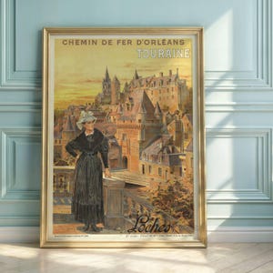 Art Nouveau Travel Poster: Loches Touraine, Chemin de Fer d&#39;Orléans