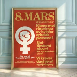 Feminist Protest Poster: Norway Women&#39;s Rights Art