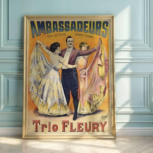 Vintage Paris Cabaret Poster: Trio Fleury - Belle Époque Art Print
