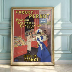Cappiello Vintage French Biscuit Poster: Paquet Pernot Ad c.1905