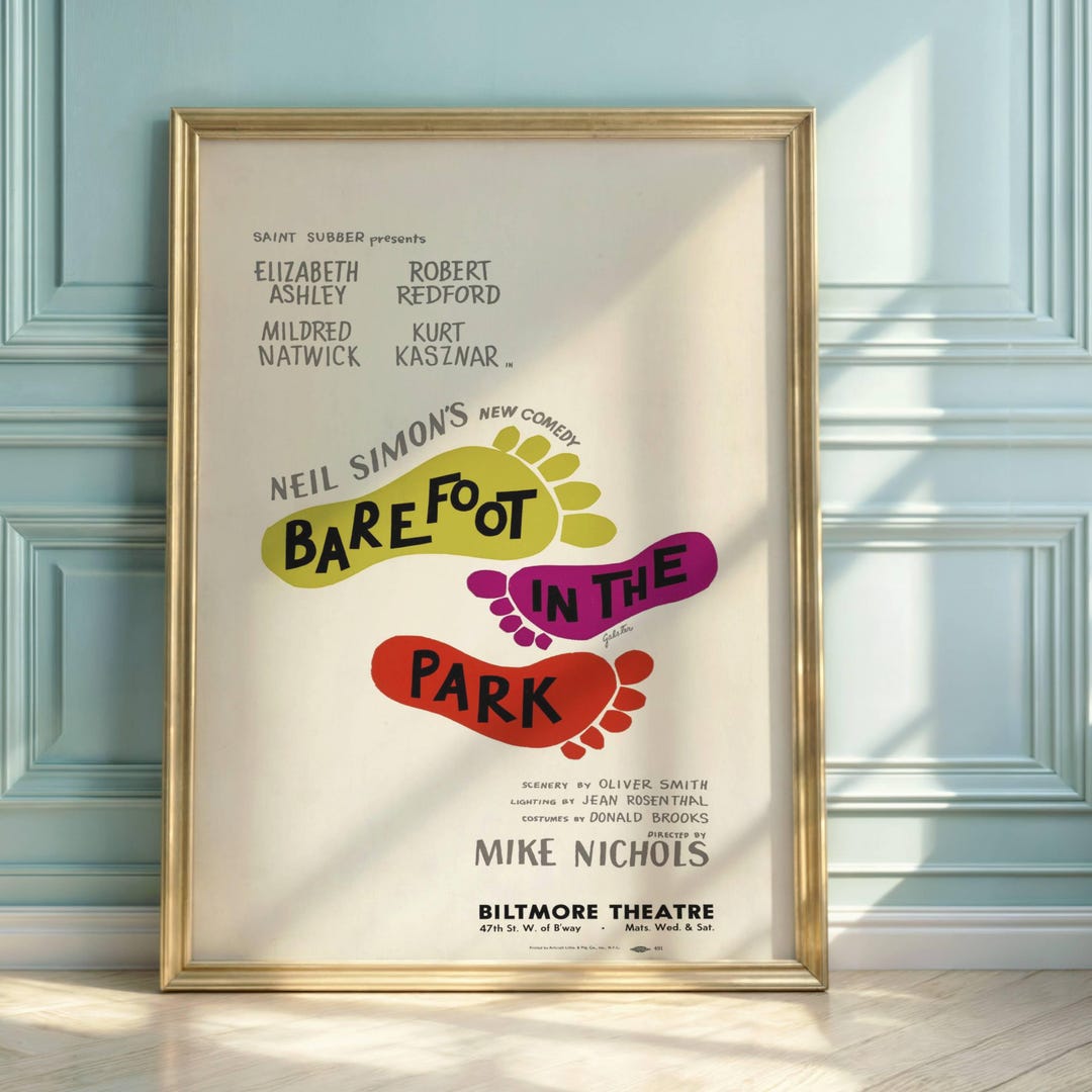 Vibrant Neil Simon Poster | Barefoot in the Park Comedy Art | Robert ...