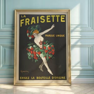 Cappiello Vintage French Liquor Poster: La Fraisette Retro Bar Art Print