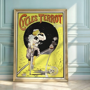 Art Nouveau Bicycle Poster: 19th Century French Cycles Terrot Ad