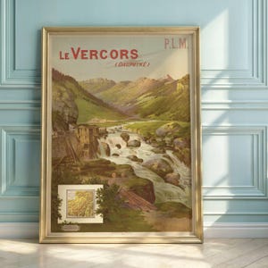 Vintage Vercors France Travel Poster: PLM Railway Lithograph Art