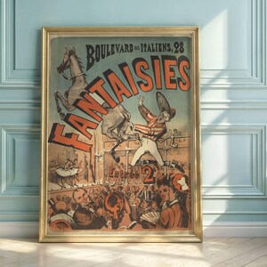 Belle Époque French Circus Poster: Equestrian Show, Theater Art