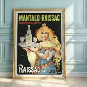 Art Nouveau Mint Liqueur Poster: Belle Époque French Advertising