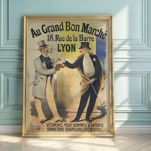 Art Nouveau French Advertising Print: Au Grand Bon Marché Lyon
