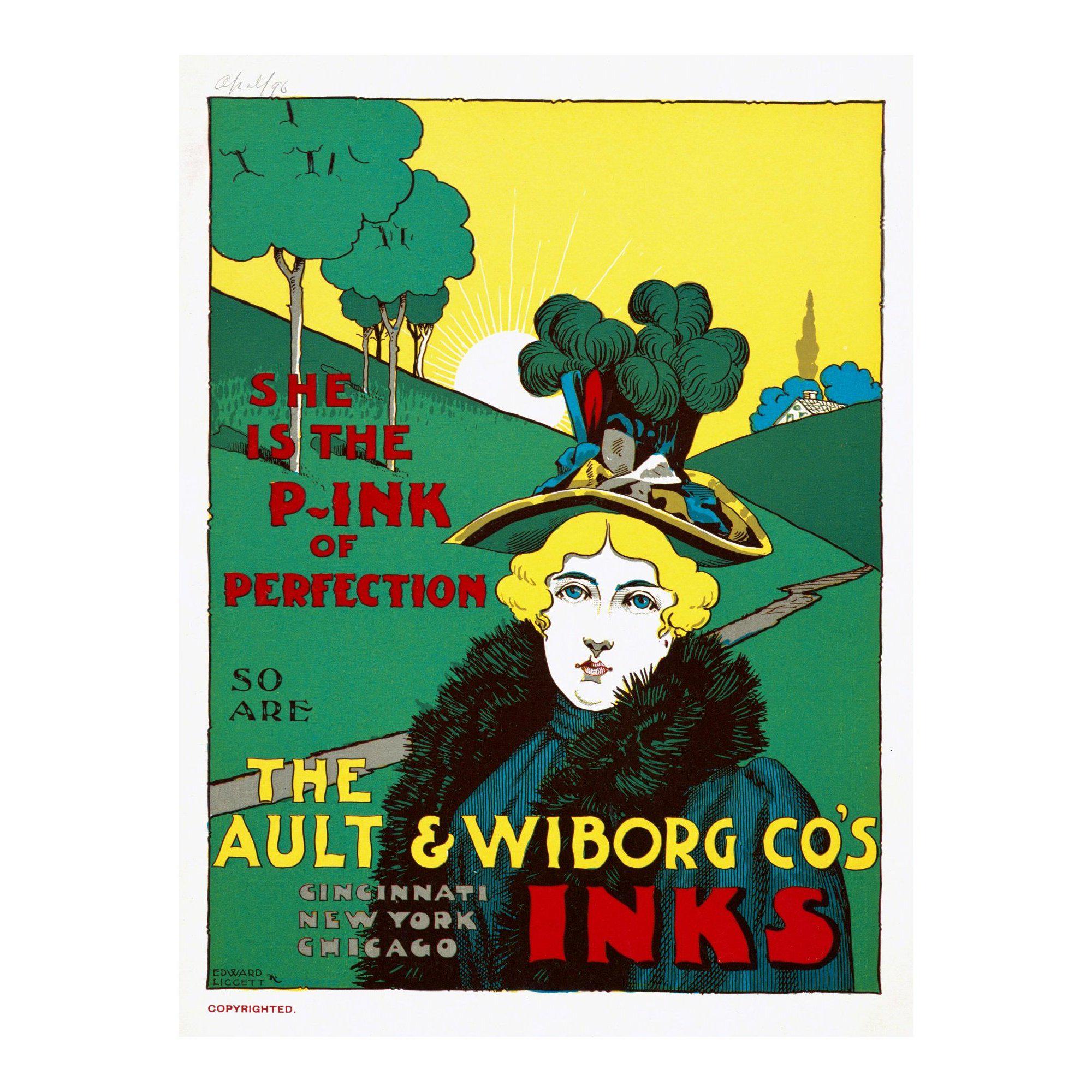 ヴィンテージ・アール・ヌーヴォー・ポスター：Ault & Wiborg
