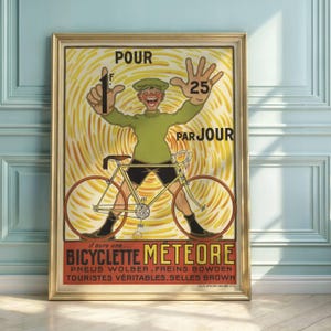 Art Nouveau Bicycle Poster: Bicyclette Météore, Early 20th Century Cycling