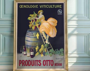 Cappiello Otto Wine Poster: Vintage French Liquor Ad, Retro Wall Art