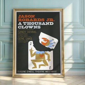 Vintage Theater Poster | A Thousand Clowns | Jason Robards Jr. | Mid-20th Century Art | Playful & Abstract Design