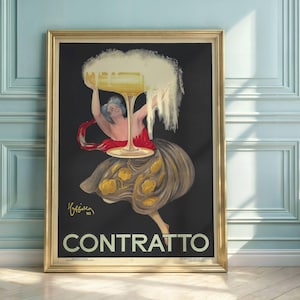 Contratto 1922 Vintage Alcohol Poster by Leonetto Cappiello | Classic Italian Liquor Art