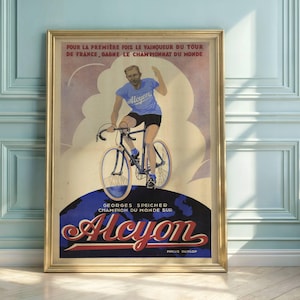 Vintage Alcyon Fahrrad Poster: Georges Speicher, Art Deco Radfahren Kunst