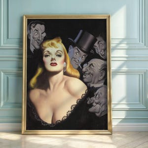 Vintage Pulp Art Print | Earle Bergey Femme Fatale Poster | Mid-Century Sci-Fi & Detective Illustration | Bold Retro Decor