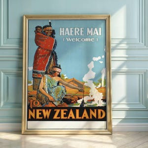 Vintage New Zealand Travel Poster: Māori Culture Art Print