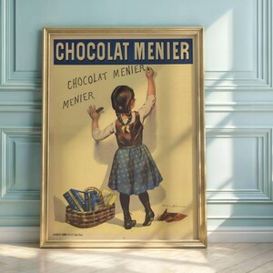 Vintage Chocolat Menier Poster: French Advertising Art Print