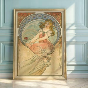 Alphonse Mucha Cycles Gillet Print: Art Nouveau Vintage Bicycle Poster