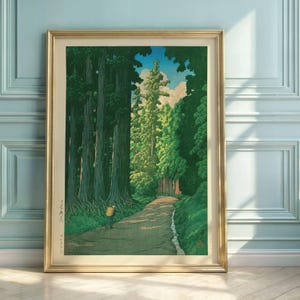 Road to Nikko by Hasui Kawase | Japanese Pathway Poster | Japandi Travel Landscape Wall Art