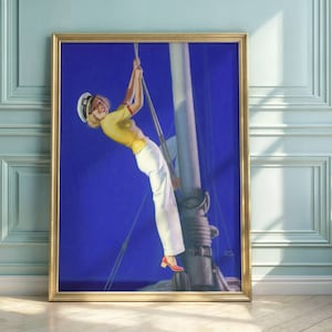 Vintage pin-upkunstafdruk | Nautical Glamour-poster van Earl Moran | Muurdecoratie in stijl uit het midden van de eeuw | Klassieke retro-illustratie