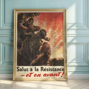 French WWII Resistance Poster: Heroic War Art Print