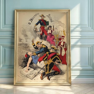 Honoré Daumier Political Cartoon Poster | Napoleon III Satire | 19th Century French Art & History | Battle of Sedan 1870