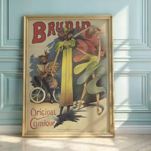 Art Nouveau Poster: Brunin Original Comique, Belle Époque Lithograph