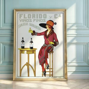 Art Deco Wine Poster: 1920s Sherry Advertisement