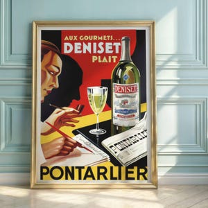 Art Deco Absinthe Poster: Vintage Deniset Advertisement Print
