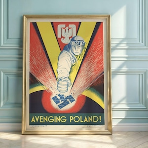 Avenging Poland WWII Poster: Vintage Polish Propaganda Art Print