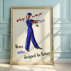 WWII Propaganda Poster: Jenny on the Job - Women&#39;s Workforce Art