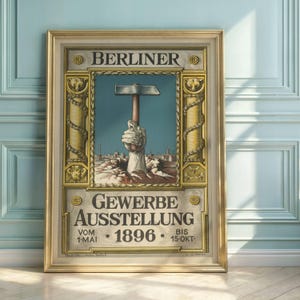 Berliner Gewerbe Ausstellung 1896 Poster: Vintage Berlin Skyline Art