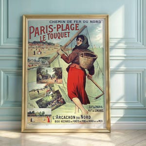 Vintage Paris-Plage Travel Poster: Le Touquet Seaside Art