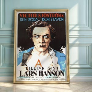 Vintage Movie Poster | The Scarlet Letter Film | Den Röda Bokstaven | Silent Film Era Art | Bold & Dramatic Illustration