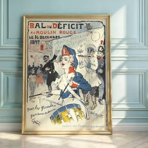 Moulin Rouge Poster: Jules Cheret, Belle Epoque Parisian Cabaret Art