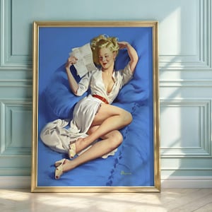 Pin-Up Girl Kunstdruck: Retro Glamour