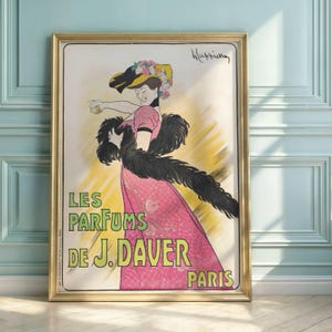 Parfumes de J. Daver Poster by Cappiello, 1903 | Vintage French Perfume Ad | Classic Paris Fragrance Art