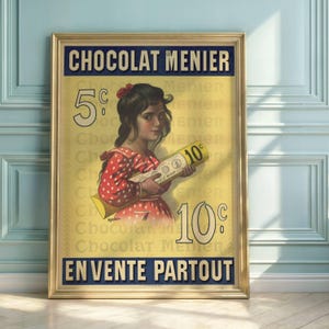 Chocolat Menier Art Nouveau Poster: Vintage French Chocolate Advertisement