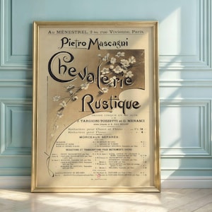 Jugendstil Opernplakat: Cavalleria Rusticana, Pietro Mascagni