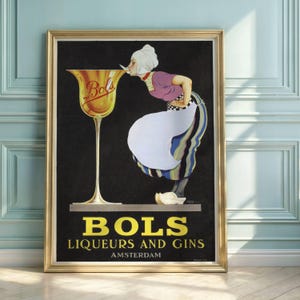 Vintage Bols Liqueurs & Gins Art Deco Poster | Dutch Heritage Advertising | Classic Amsterdam Style Wall Art