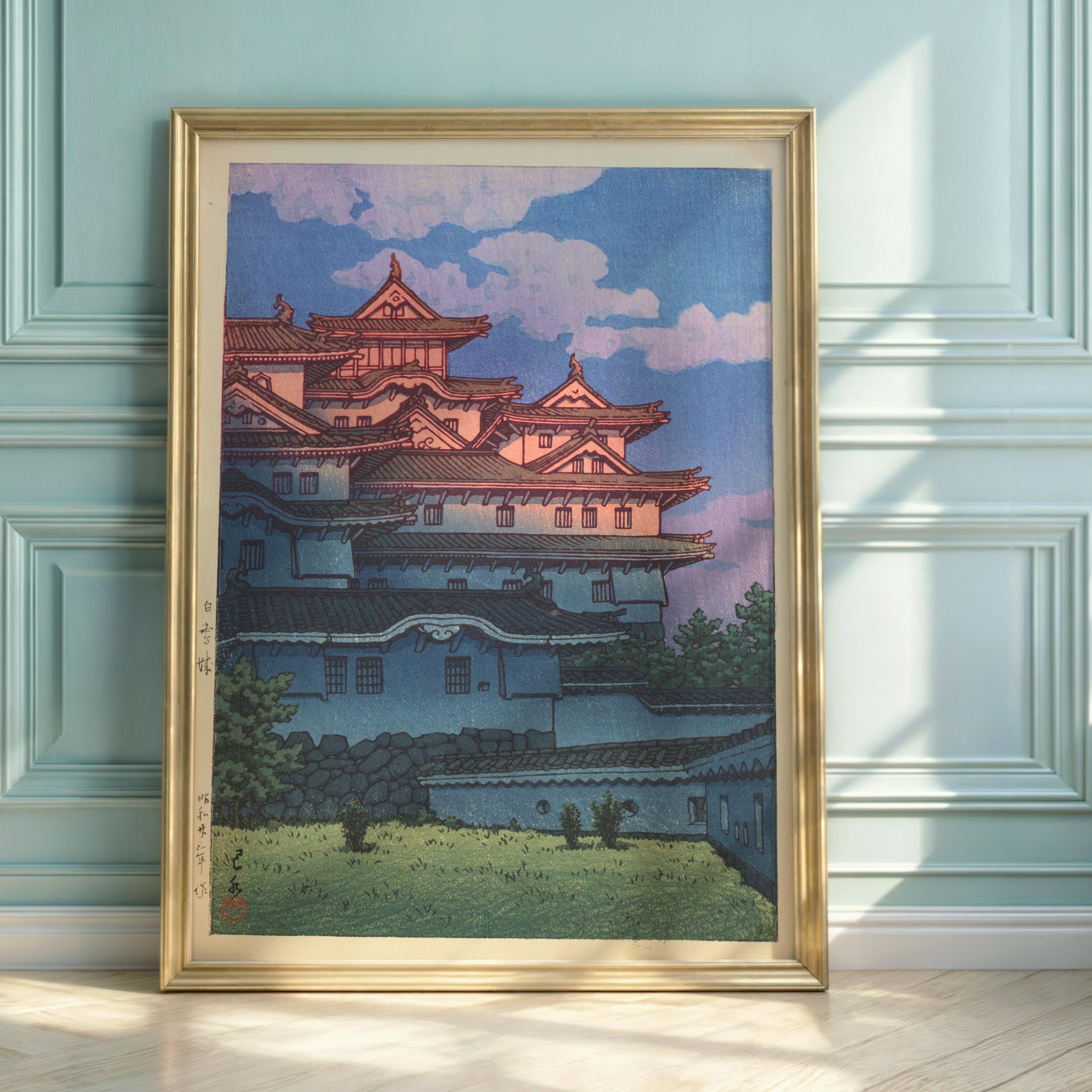 油絵 油彩 油彩画 絵画 【白黒風景のハクチョウ池】 | Pay ID 川瀬巴水